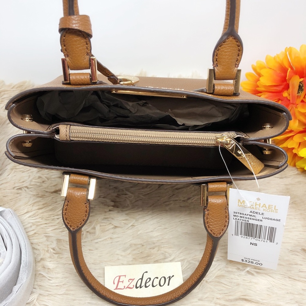 NWT Michael Kors | Adele Medium Leather Satchel - Picture 5 of 8